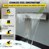 VEVOR Pool Fountain Stainless Steel Pool Waterfall Spillway with Pipe Connector Rectangular Garden Outdoor (11.8\")
