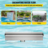 VEVOR Pool Fountain Stainless Steel Pool Waterfall Spillway with Pipe Connector Rectangular Garden Outdoor (11.8\")