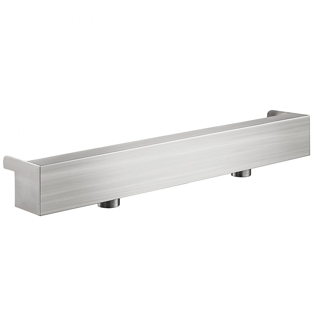 VEVOR Pool Fountain Stainless Steel Pool Waterfall 23.6\" x 4.5\" x 3.1\"(W x D x H) Waterfall Spillway with Pipe Connector Rectangular Garden Outdoor, Silver