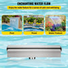 VEVOR Pool Fountain Stainless Steel Pool Waterfall 11.8\" x 4.5\" x 3.1\"(W x D x H) with LED Strip Light Waterfall Spillway with Pipe Connector Rectangular Garden Outdoor