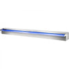 VEVOR Pool Fountain Stainless Steel Pool Waterfall 35.4\" x 4.5\" x 3.1\"(W x D x H) with LED Strip Light Waterfall Spillway with Pipe Connector Rectangular Garden Outdoor