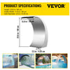 VEVOR Stainless Steel Pool Fountain 17.7 x 11.8 x 23.6 inches Pool Fountain Silver Pool Fountains for In Ground Pools Garden Outdoor Waterfalls Sheer Descent Pond Water Feature