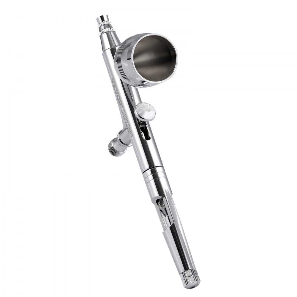 VEVOR Airbrush Gun, Dual Action Gravity Feed with 0.3 mm and 0.5 mm Nozzles, Airbrush Kit with 2/7/12ml Copper Cups and Cleaning Accessories, Ideal for Painting Models, Desserts, Cakes, and Nail Art
