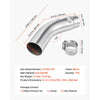 VEVOR Elbow Exhaust Tip, 5 Inch Inlet, 6 Inch Outlet, 23 in Overall Length, Chrome Turn Down Exhaust Tip with Clamp for Truck, Sedan, Sports Car, SUV, Chrome Structure for High Temperature Resistance