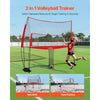 VEVOR 2-in-1 Volleyball Training Net System, Freely Height-Adjustable Practice Equipment with Ball Return, Portable Net Station, Easy Setup for Backyard Indoor Outdoor Serving Spiking Improve Accuracy