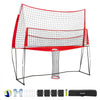 VEVOR 2-in-1 Volleyball Training Net System, Freely Height-Adjustable Practice Equipment with Ball Return, Portable Net Station, Easy Setup for Backyard Indoor Outdoor Serving Spiking Improve Accuracy