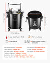 VEVOR Pressure Pot Paint Tank - dimensions and package contents overview