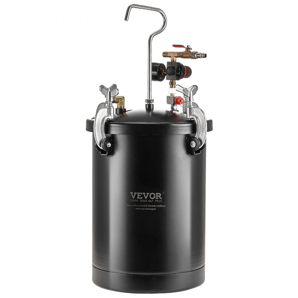 VEVOR Spray Paint Pressure Pot, 15L/3.75gal Pressure Pot Tank, 60 psi Adjustale Pressure, Steel Pressure Pot Paint Tank with Spray Gun, Hoses, Pressure Gauge, for Home Decor and Industry Painting