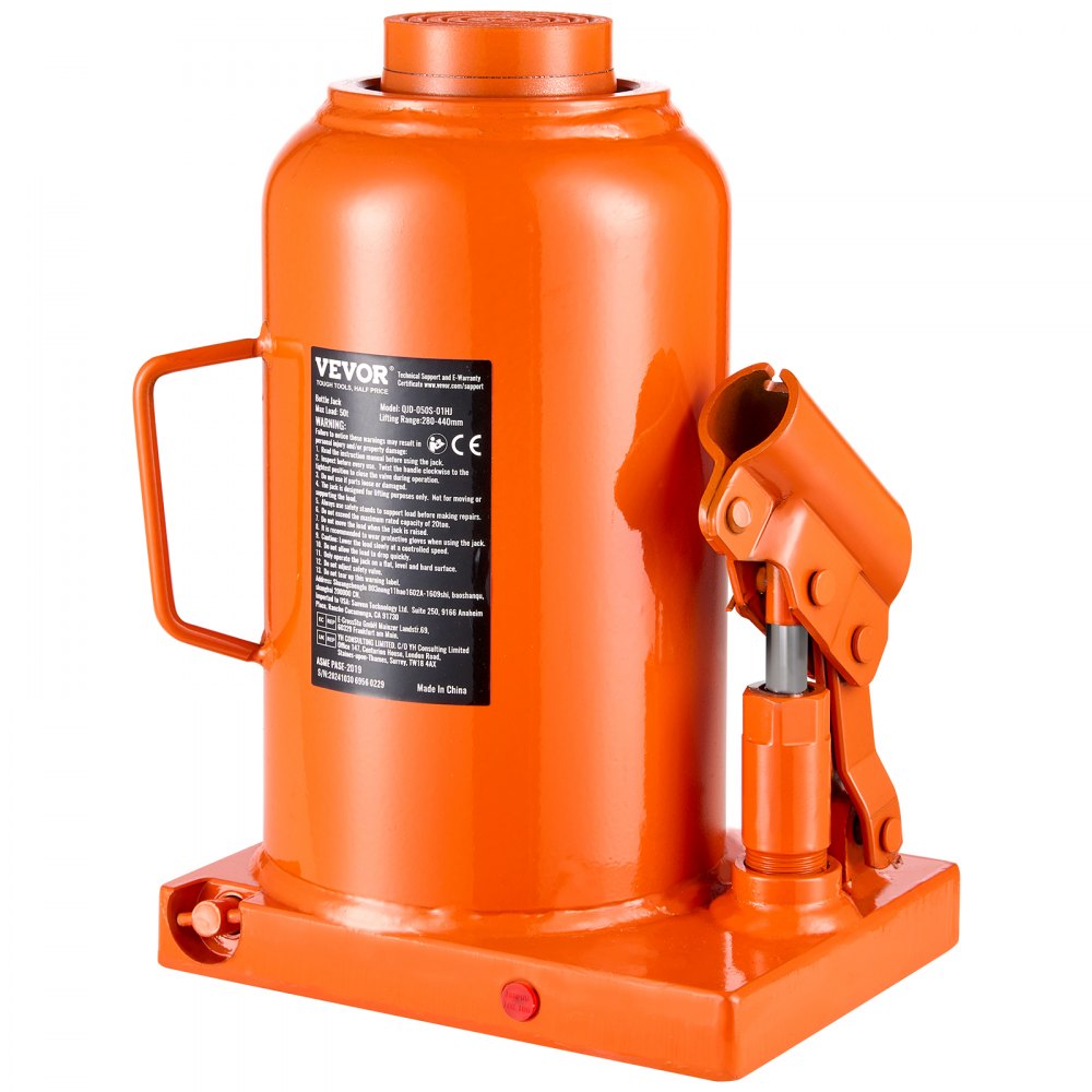 VEVOR Hydraulic Bottle Jack, 50 Ton/110231 lbs Welded Bottle Jack with 11''-17.32'' Lifting Range & 3-Section Long Handle, for Car, Pickup, Truck, RV, Auto Repair, Industrial Engineering
