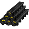 VEVOR Trench Drain System, Channel Drain with Plastic Grate, 5.9x5.1-Inch HDPE Drainage Trench, Black Plastic Garage Floor Drain, 6x39 Trench Drain Grate, with 6 End Caps, for Garden, Driveway-6 Pack