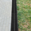 VEVOR Trench Drain System, Channel Drain with Plastic Grate, 5.9x7.5-Inch HDPE Drainage Trench, Black Plastic Garage Floor Drain, 4x39 Trench Drain Grate, with 4 End Caps, for Garden, Driveway-4 Pack