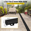VEVOR Trench Drain System, Channel Drain with Plastic Grate, 5.7x3.1-Inch HDPE Drainage Trench, Black Plastic Garage Floor Drain, 3x39 Trench Drain Grate, with 3 End Caps, for Garden, Driveway-3 Pack