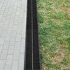 VEVOR Trench Drain System, Channel Drain with Plastic Grate, 5.8x3.1-Inch HDPE Drainage Trench, Black Plastic Garage Floor Drain, 6x39 Trench Drain Grate, with 6 End Caps, for Garden, Driveway-6 Pack