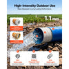 VEVOR Discharge Hose 1-1/2" x 100 ft PVC Lay Flat Backwash Water Pump Hose, for Swimming Pool Sand Filter & Sump Pump, Water Transfer Drainage, Weather & Burst-Resistant, with Pin Lug Fittings, Blue