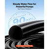 VEVOR Discharge Hose 1-1/2" x 100 ft PVC Lay Flat Backwash Water Pump Hose, for Swimming Pool Sand Filter & Sump Pump, Heavy Duty, Water Transfer Drainage, Weather & Burst-Resistant, with Clamps, Black