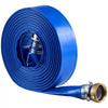 VEVOR Discharge Hose 2" x 100 ft PVC Lay Flat Backwash Water Pump Hose, for Swimming Pool Sand Filter & Sump Pump, Water Transfer Drainage, Weather & Burst-Resistant, with Pin Lug Fittings, Blue