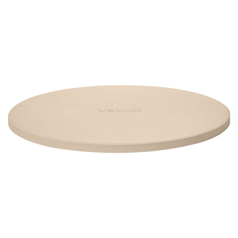 VEVOR Pizza Stone, 15 in Round Pizza Stone,  0.67 in Large Cordierite Baking-Stone with Metal Peel, Scrape, 1450℉ Heat-Resistant Cooking Stones, for Kitchen Oven, Baking Pizzas, BBQ Grilling