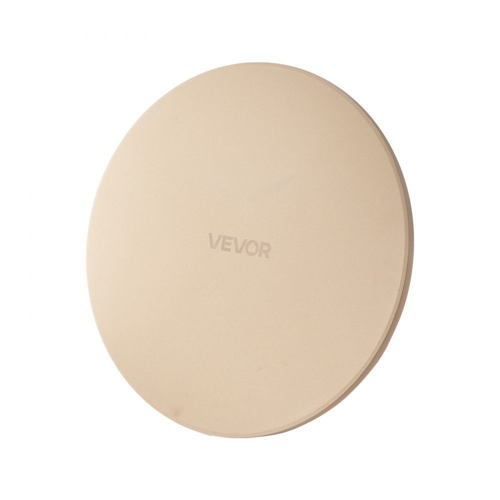 VEVOR Pizza Stone, 15 in Round Pizza Stone,  0.67 in Large Cordierite Baking-Stone with Metal Peel, Scrape, 1450℉ Heat-Resistant Cooking Stones, for Kitchen Oven, Baking Pizzas, BBQ Grilling