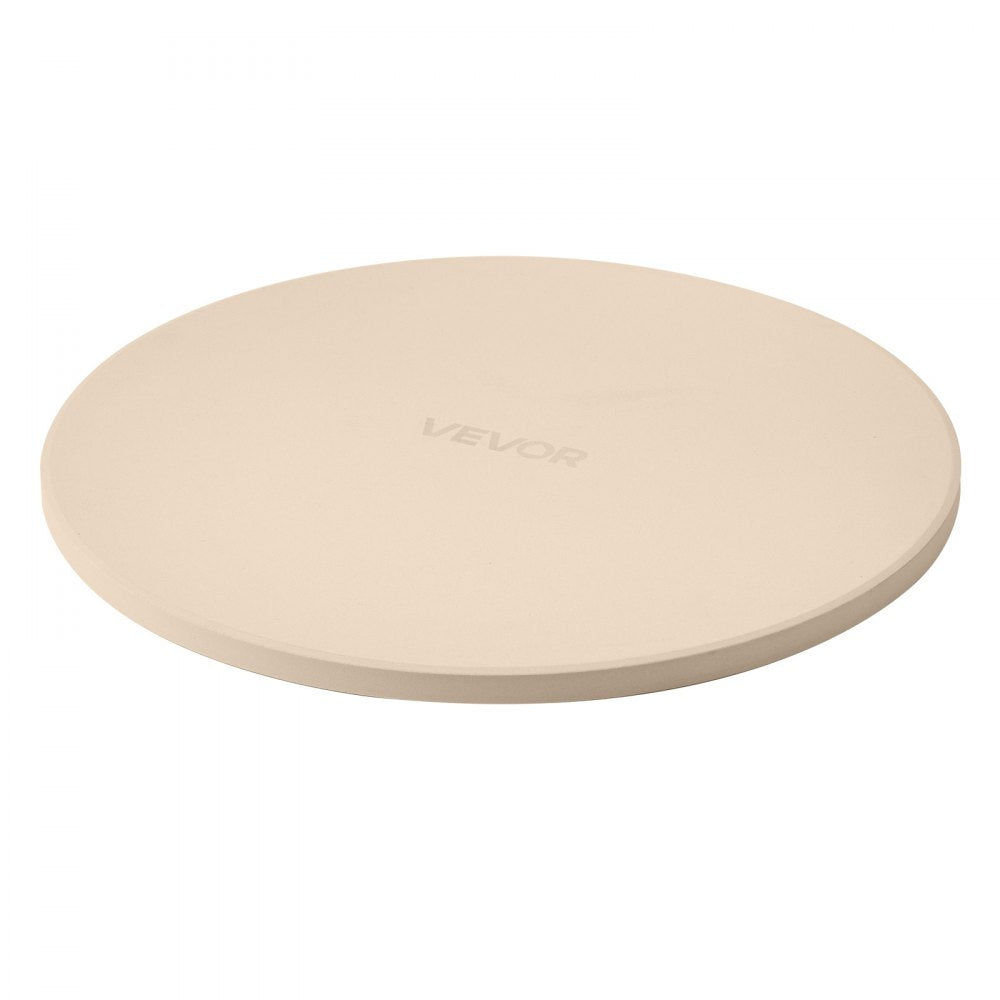VEVOR Pizza Stone, 15 in Round Pizza Stone,  0.67 in Large Cordierite Baking-Stone with Metal Peel, Scrape, 1450℉ Heat-Resistant Cooking Stones, for Kitchen Oven, Baking Pizzas, BBQ Grilling