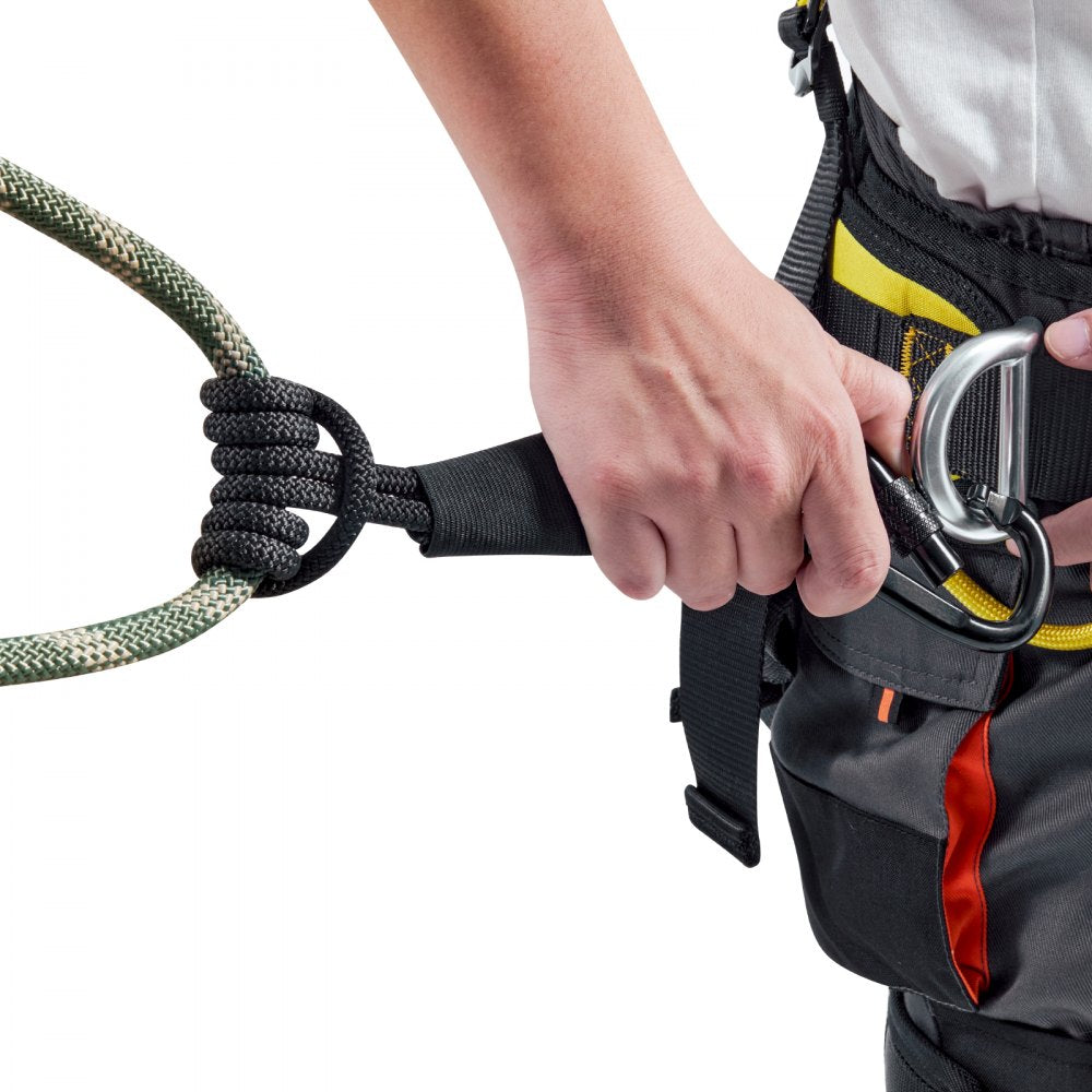 VEVOR Tree Stand Safety Rope, 30 ft/91.44 m Treestand Lifeline Rope 30KN Breaking Tension, 0.6'' Hunting Safety Line with Prusik Knot, 2pcs Carabiner and Silencer, for Treestrap and Climbing
