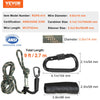 VEVOR Tree Stand Safety Rope, 9 ft/2.7 M Treestand Lifeline Rope 30KN Breaking Tension, 0.6'' Hunting Safety Line with Prusik Knot, 2pcs Carabiner and Silencer, for Treestrap and Climbing