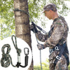 VEVOR Tree Stand Safety Rope, 9 ft/2.7 M Treestand Lifeline Rope 30KN Breaking Tension, 0.6'' Hunting Safety Line with Prusik Knot, 2pcs Carabiner and Silencer, for Treestrap and Climbing