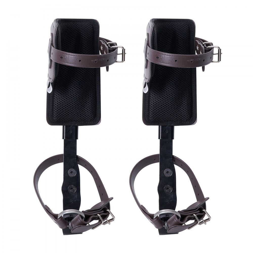 VEVOR Tree Climbing Spikes, 1 Pair Alloy Steel Climbing Spurs, 350lbs Load Capacity Tree Climbing Gear with Straps and Spike Protectors, Arborist Equipment for Climbers, Hunting, Fruit Picking, Brown