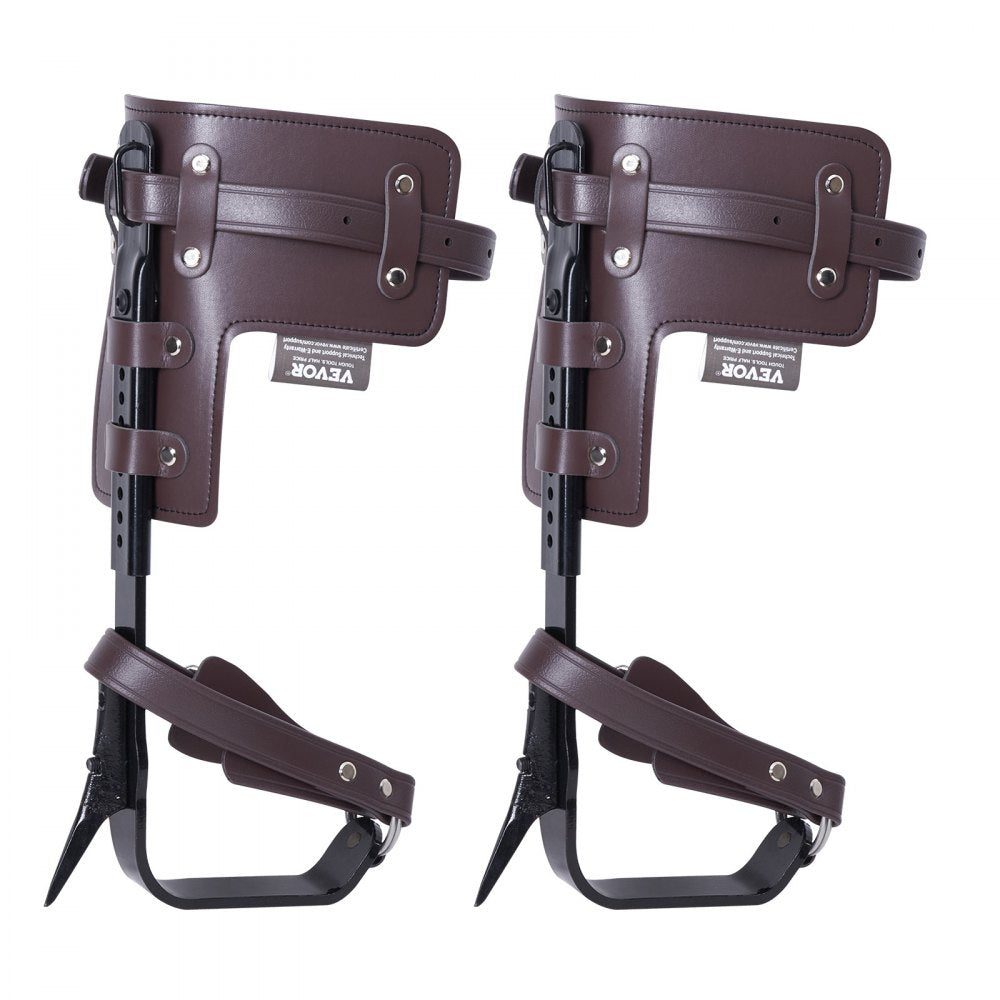 VEVOR Tree Climbing Spikes, 1 Pair Alloy Steel Climbing Spurs, 350lbs Load Capacity Tree Climbing Gear with Straps and Spike Protectors, Arborist Equipment for Climbers, Hunting, Fruit Picking, Brown