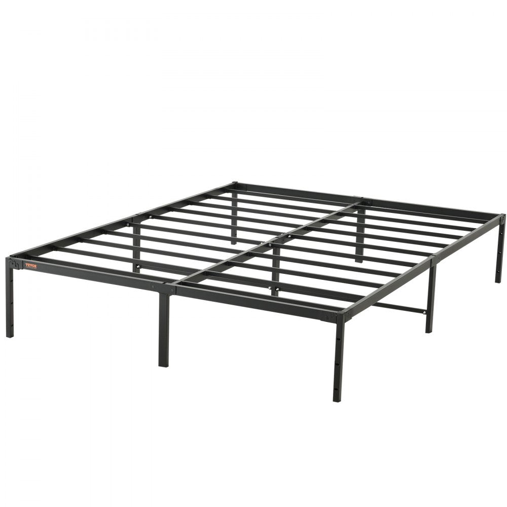 VEVOR 14 Inch Queen Metal Bed Frame Platform, No Box Spring Needed, 1500 lbs Loading Capacity Embedded Heavy Duty Mattress Foundation with Steel Slat Support, Easy Assembly, Noise Free