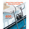 VEVOR Boat Ladder, 3 Steps, Stainless Steel Telescoping Folding Swim Deck Ladder for Rear Entry Inboard, 400 lbs Capacity with Wide Anti-Slip Steps & Handrails, for Outboards, Yacht, Pontoon Boats