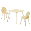VEVOR Kids Table and 2 Chairs Set, Toddler Table and Chair Set with Rounded Edge Design & Graffiti Desktop, Wooden Desk for Art, Craft, Reading, Learning, Drawing, Classroom/Daycare/Home, Burlywood
