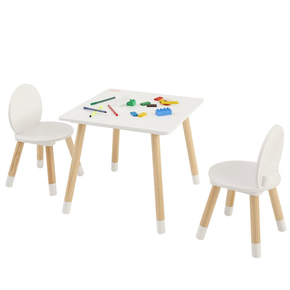 VEVOR Kids Table and 2 Chairs Set, Toddler Table and Chair Set, Children Multi-Activity Table for Art, Craft, Reading, Learning, 1 Table and 2 Chairs