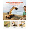 VEVOR Remote Control Excavator Toy, 15 Channel, 3 in 1 Remote Control Digger with Metal Shovel, 1:14 Scale RC Excavator with Light & Sound, Full Functional Construction Vehicles for Kids, 2 Batteries