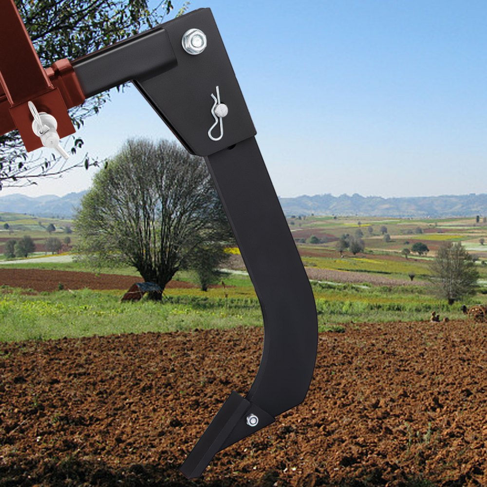 VEVOR Hitch Mounted Ripper, 18\" Shank Length Box Scraper Shank, 4 Hole Site Box Blade for Tractor, 2 Locating Pins Ripper Shank, 2 Plough Tips Box Blade Shank Teeth