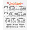 VEVOR Torx Bit Socket and External Torx Socket Set, 60-Piece T6-T70, TT6-TT70, TP8-TP60, E4-E24, S2 Alloy Steel and Cr-V Steel, 1/4 in, 3/8 in, and 1/2 in Drives, with Enhanced Storage Case, Hand Use