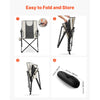 VEVOR Folding Camping Chair, 3 Reclining Positions, Outdoor High Back Camping Chair, 260lbs Weight Capacity, Full Padded Beach Chairs with Armrest & Headrest, Portable Lawn Chairs for Sports Travel