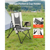 VEVOR Folding Camping Chair, 3 Reclining Positions, Outdoor High Back Camping Chair, 260lbs Weight Capacity, Full Padded Beach Chairs with Armrest & Headrest, Portable Lawn Chairs for Sports Travel