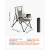 VEVOR Folding Camping Chair, 3 Reclining Positions, Outdoor High Back Camping Chair, 260lbs Weight Capacity, Full Padded Beach Chairs with Armrest & Headrest, Portable Lawn Chairs for Sports Travel