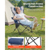 VEVOR Reclining Camping Chair, 4 Adjustable Positions, Portable Folding Lounger for Adults, Mesh Beach Chair with Footrest & Plush Cushion, Supports 220 lbs, Heavy Duty Camp Chairs for Patio, Blue