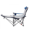 VEVOR Reclining Camping Chair, 4 Adjustable Positions, Portable Folding Lounger for Adults, Mesh Beach Chair with Footrest & Plush Cushion, Supports 220 lbs, Heavy Duty Camp Chairs for Patio, Blue