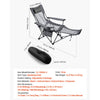 VEVOR Reclining Camping Chair, 4 Adjustable Positions, Portable Folding Lounger for Adults, Mesh Beach Chair with Headrest & Foot Rest, Supports 220 lbs, Heavy Duty Camp Chairs for Patio, Gray