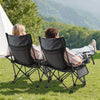 VEVOR Reclining Camping Chair, 4 Adjustable Positions, Portable Folding Lounger for Adults, Mesh Beach Chair with Headrest & Foot Rest, Supports 220 lbs, Heavy Duty Camp Chairs for Patio, Gray
