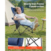 VEVOR Reclining Camping Chair, 4 Adjustable Positions, Portable Folding Lounger for Adults, Mesh Beach Chair with Headrest & Foot Rest, Supports 220 lbs, Heavy Duty Camp Chairs for Patio, Blue