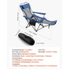 VEVOR Reclining Camping Chair, 4 Adjustable Positions, Portable Folding Lounger for Adults, Mesh Beach Chair with Headrest & Foot Rest, Supports 220 lbs, Heavy Duty Camp Chairs for Patio, Blue