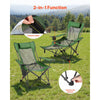 VEVOR Reclining Camping Chair, 4 Adjustable Positions, Portable Folding Lounger for Adults, Mesh Beach Chair with Headrest & Foot Rest, Supports 220 lbs, Heavy Duty Camp Chairs for Patio, Green