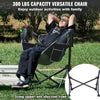 VEVOR Reclining Camping Chair, 300 lbs Load Camping Hammock Chair, Rocking Lounge Folding Chair with Cup Holder Storage Bag Headrest & Adjustable Backrest, for Camping and Other Outdoor Activities