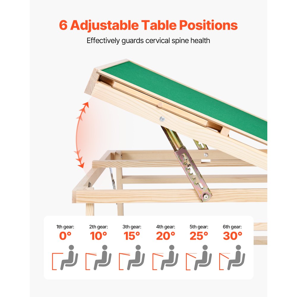 VEVOR 1500 Piece Puzzle Table with Folding Legs, 4 Drawers and Cover, 34x25 in Portable Wooden Board, Felt Surface Jigsaw Puzzle Accessories for Adults, Adjustable 6-Tilting-Angle, Gift for Mom
