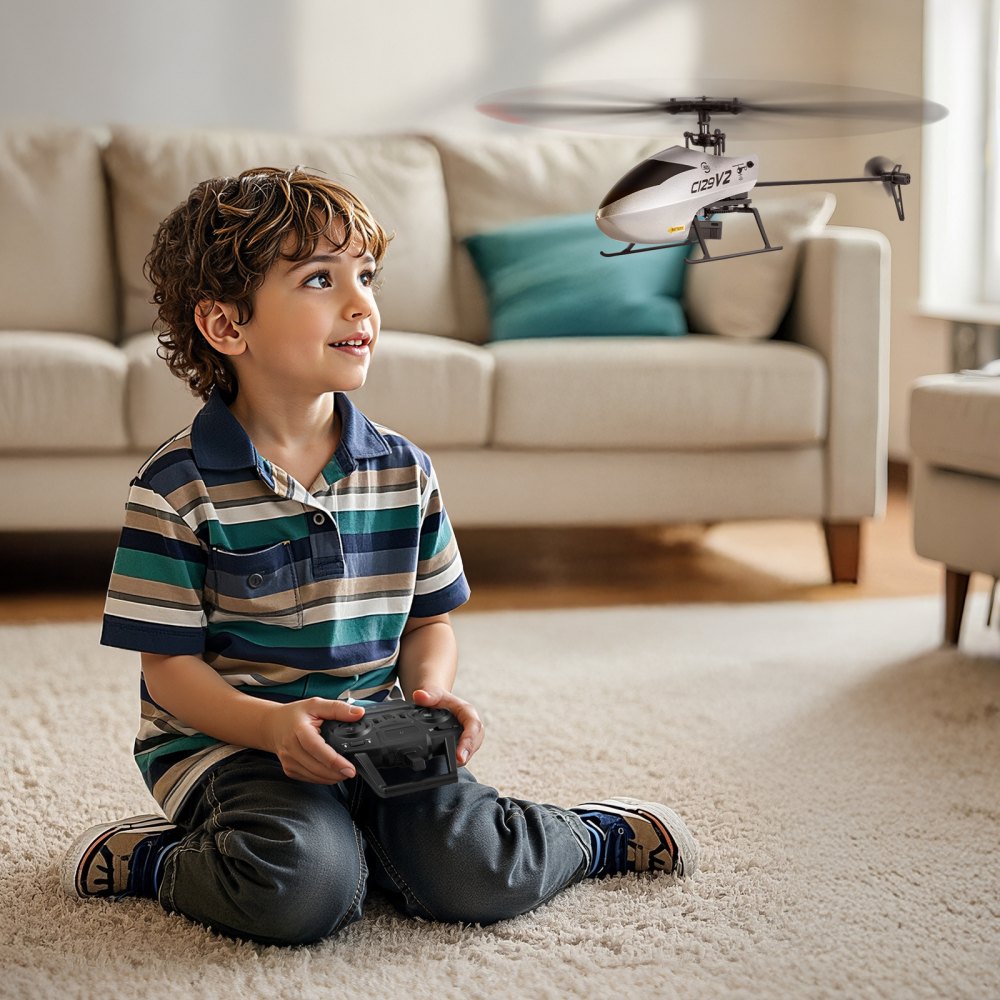 VEVOR RC Helicopter, 2.4GHz Single Propeller Remote Control Helicopter with Gyro, 4-Channel RC Airplane for Beginner,  39 Min Flight Time, One-Key Takeoff/Landing, Toys for Kids Ages 8 and up