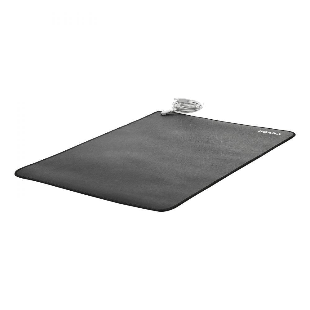 VEVOR Grounding Mat, 24 x 16 in Anti-Slip PU Leather Earthing Mat, with 15 Feet Grounding Cord, Grounding Pad for Feet, Boost Energy, Improve Sleep, Reduce Anxiety at Home Office or Work