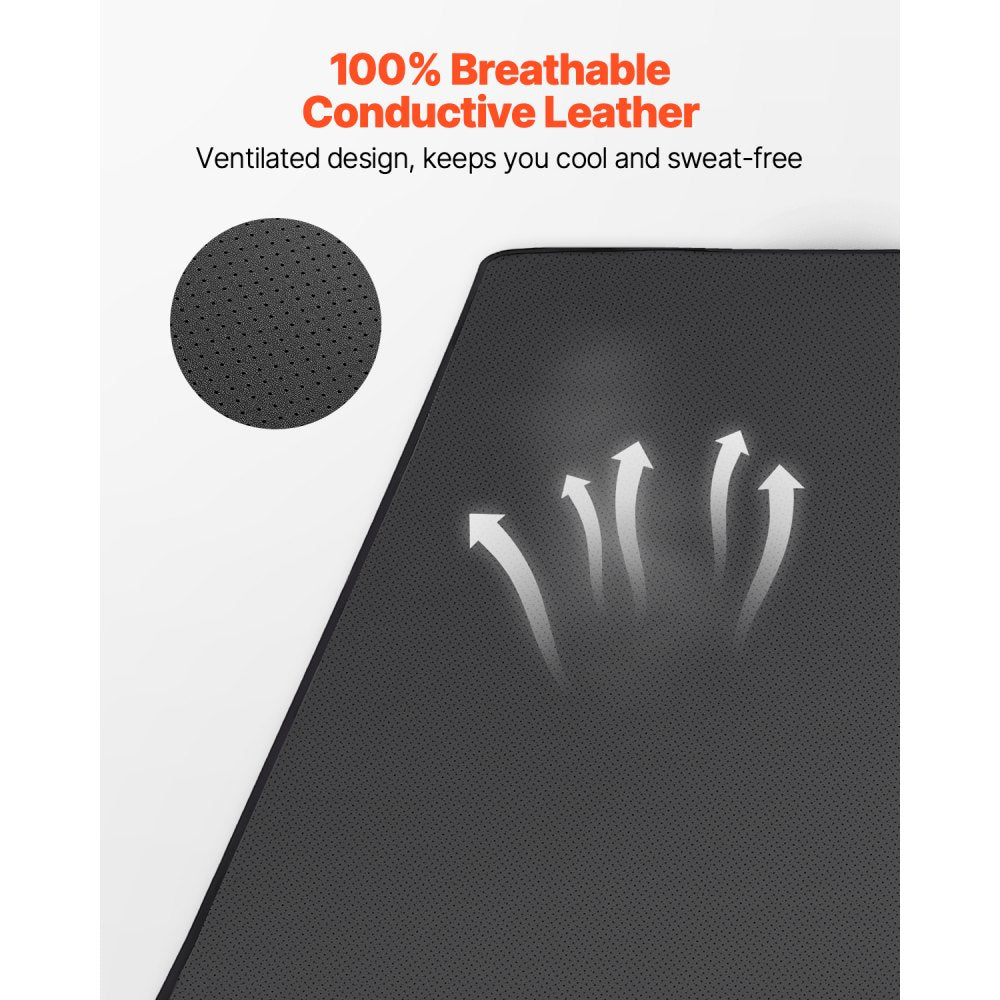 VEVOR Grounding Mat, 27 x 78 in Anti-Slip PU Leather Earthing Mat, with 15 Feet Grounding Cord, Grounding Pad for Sleep, Boost Energy, Improve Sleep, Reduce Anxiety at Home Office or Work